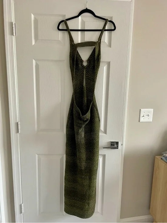 NWT Fashion Nova Ibiza Metallic Crochet Maxi Dress - medium - Picture 5 of 7